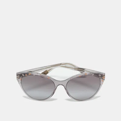 Pre-owned Bvlgari Grey Gradient Printed Bv 8209 Cat Eye Sunglasses In Gray