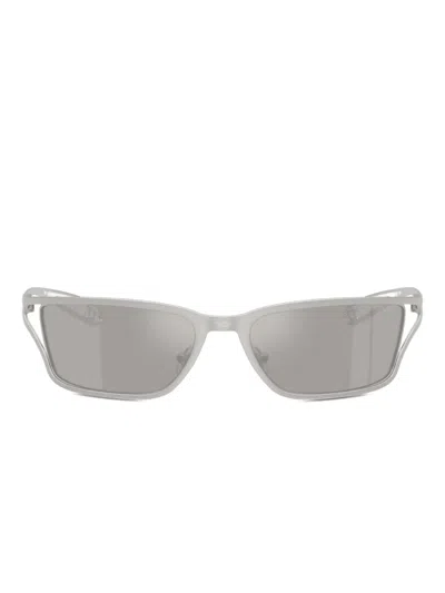 Diesel Rectangular Sunglasses In Gray