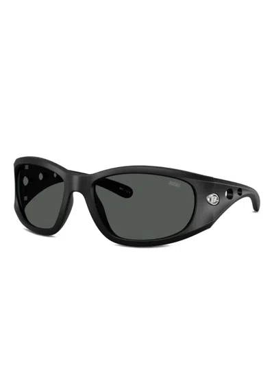 Diesel Rectangle-frame Sunglasses In Black