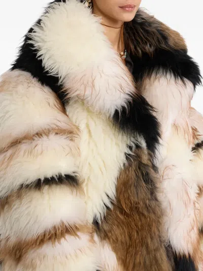 Etro Patchwork Coat In Brown