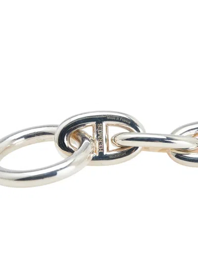 Pre-owned Hermes 2010-2025 Medium Sterling Silver Chain D'ancre Bracelet