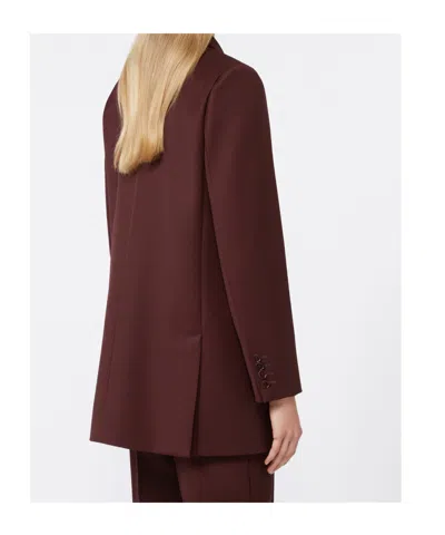 Max Mara Double-breasted Wool Blazer Jackets Bordeaux In Brown