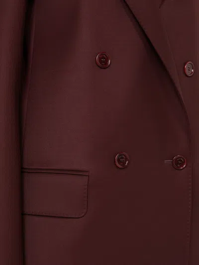 Max Mara Double-breasted Wool Blazer Jackets Bordeaux In Brown