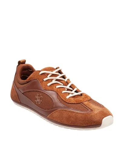 Tory Burch Leather Mesh Panel Trainers In Brown