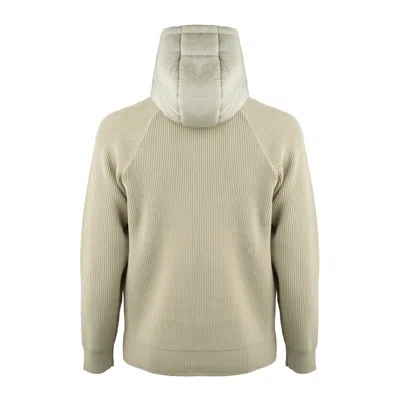 Aeronautica Militare Beige Nylon And Knit Padded Jacket In Neutral