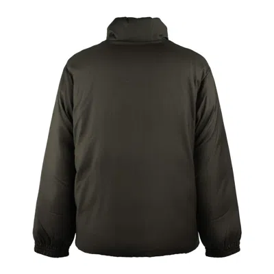 Emporio Armani Reversible Down Jacket In Wool-blend Twill In Green