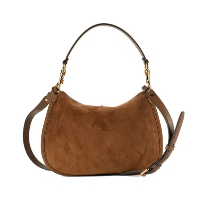 Etro Pony Medium Bag In Suede Brown In Brown