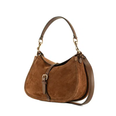 Etro Pony Medium Bag In Suede Brown In Brown