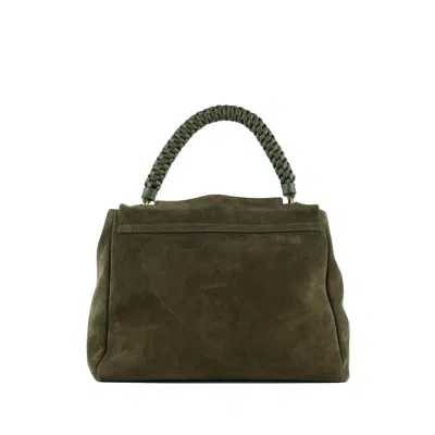 Orciani Sveva Peach Scooby Medium Suede Shoulder Bag With Shoulder Strap In Green