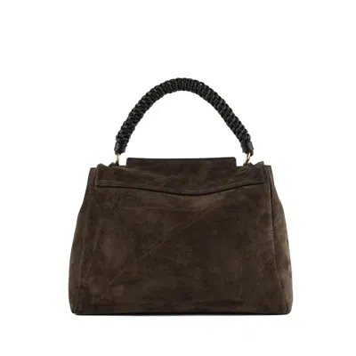 Orciani Sveva Scooby Peach Medium Suede Shoulder Bag With Shoulder Strap In Brown