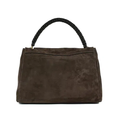 Orciani Sveva Scooby Peach Xl Suede Shoulder Bag With Shoulder Strap In Brown