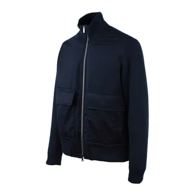 Paul & Shark Blue Wool And Cashmere Hybrid Blouson In Blue