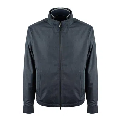 Paul & Shark Blue Silk-blend Virgin Wool Jacket In Blue