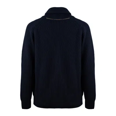 Paul & Shark Blue Wool Cardigan In Blue