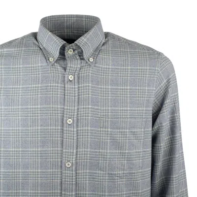 Paul & Shark X-soft Cotton Shirt With Plaid Pattern In Gray