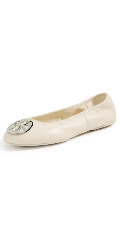 Tory Burch Leather Ballet Flats With Toe Embellishment In Multi