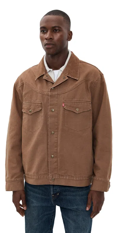 Levi's Western Shorthorn Trucker Bison In Brown