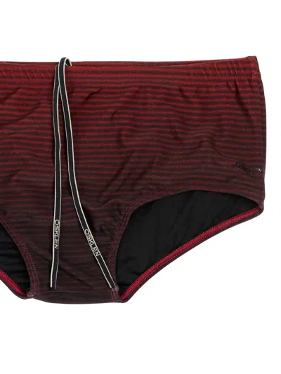 Osklen Striped-pattern Swim Trunks In Brown