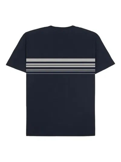 Osklen Striped Trident-emblem T-shirt In Blue
