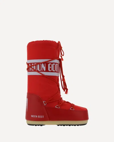 Moon Boot Classic Nylon Waterproof Snow Boots In Red