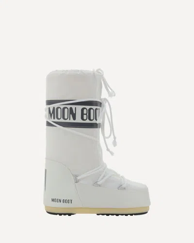 Moon Boot Icon Shell And Faux Leather Snow Boots In White