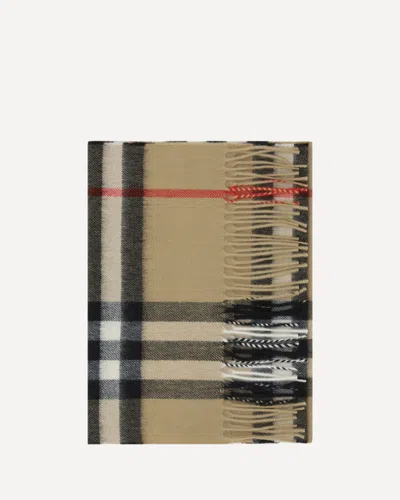 Burberry Cashmere Check Scarf In Brown