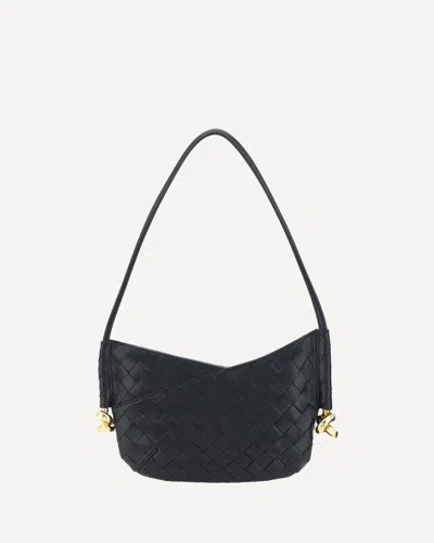 Bottega Veneta Women Black Nappa Leather Mini Solstice Shoulder Bag