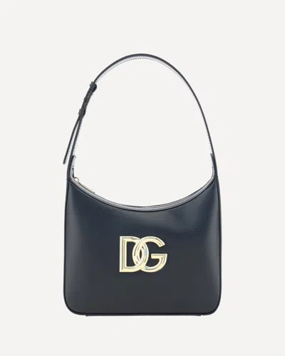 Dolce & Gabbana Leather Tote Bag With Logo Plaque In Black