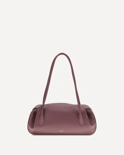 Yuzefi Double Handles Leather Shoulder Bag In Purple