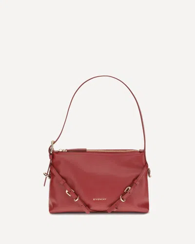 Givenchy Red Leather Mini Voyou Shoulder Bag In Red