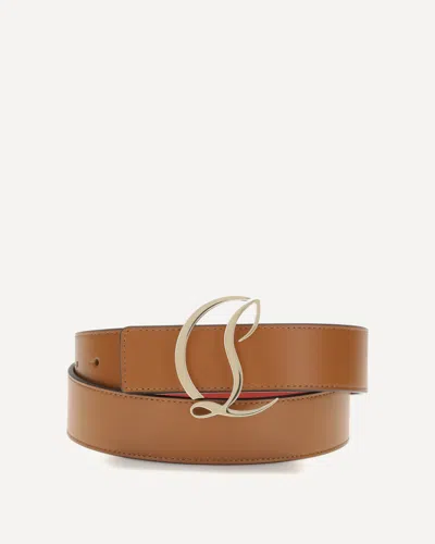 Christian Louboutin Women Logo Belt In Brown