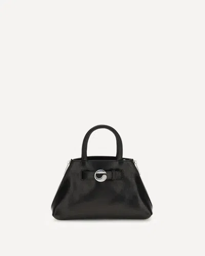 Coperni Structured Shoulder Bag Circular Clasp In Black