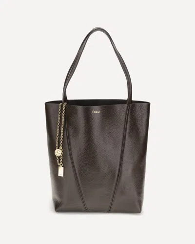 Chloé Small Leather Tote Bag Charm In Brown