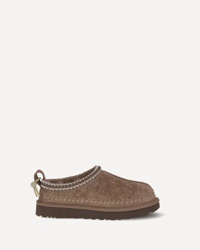 Ugg Tasman Biarritz Shearling-lined Brushed-suede Slippers In Brown