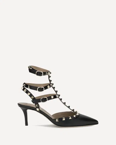 Valentino Garavani Pointed Toe Studded Embellishments Pumps In Black