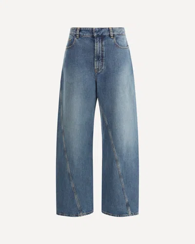 Alaïa Twisted Stitch Wide-leg Jeans In Blue