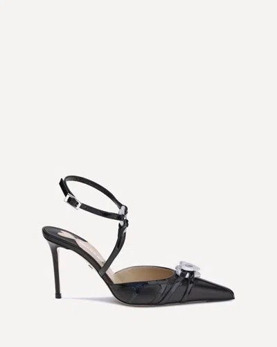 Mach&mach Mach & Mach Women Double Heart Pumps In Black