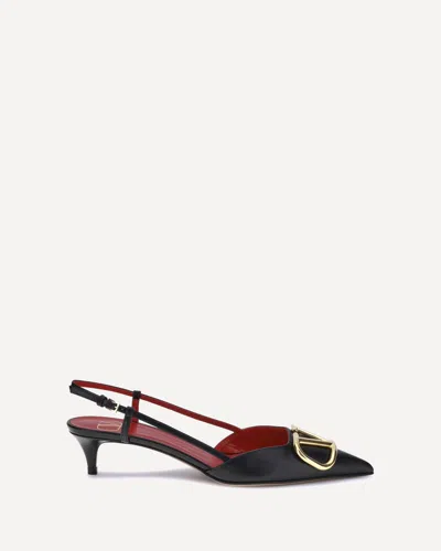 Valentino Vlogo 40 Velvet Slingback Pump In Black