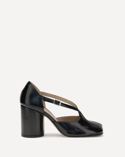 Margiela Black Calf Leather Bos Taurus High Heel Pumps In Black