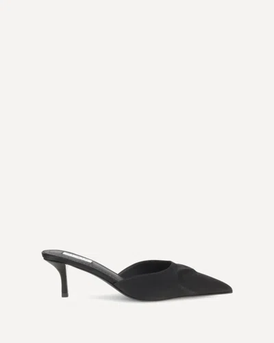 Alaïa Alaia Le Coeur Mule In Black Satin Women In Black