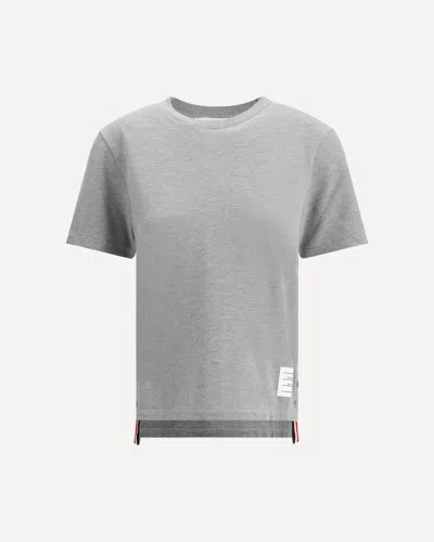 Thom Browne T-shirt With Iconic Bands In Gray