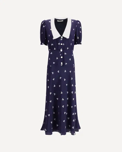 Alessandra Rich Lapel Short-sleeved Dress In Black