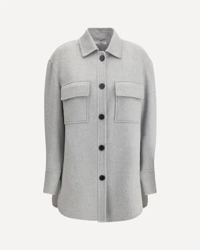 Aftercoat Short Shirt Coat In Gray