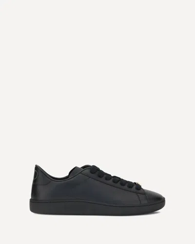 Valentino Royco Nappa Leather Sneakers In Black
