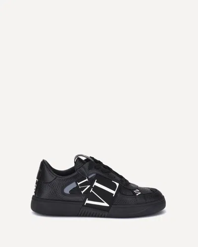 Valentino Leather Sneakers In Black