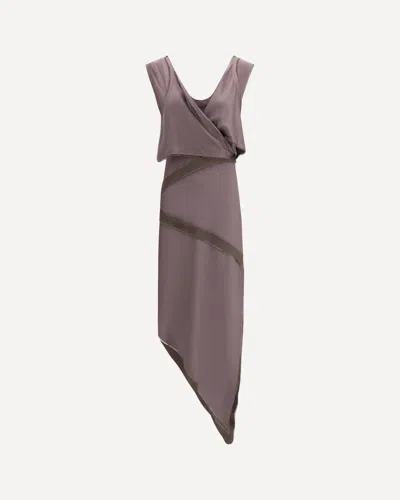 Attico Asymmetrical Midi Dress In Gray