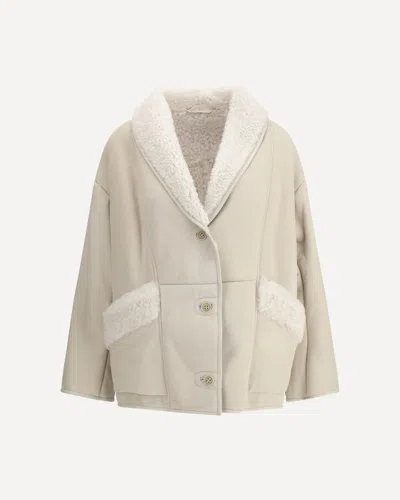 Salvatore Santoro Shearling Jacket In White