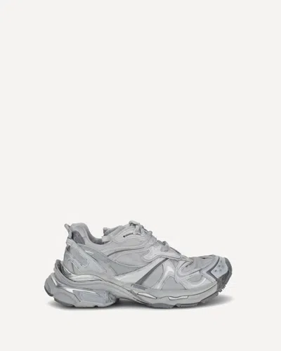 Balenciaga Runner 2.0 Sneakers Grey Silver In Animal Print