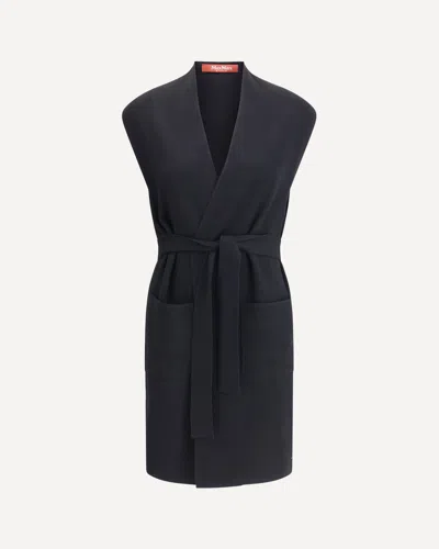 Max Mara Abete Long Vest In Black
