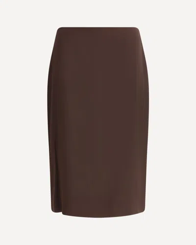 Tom Ford Crepe Envers Satin Midi Pencil Skirt In Brown